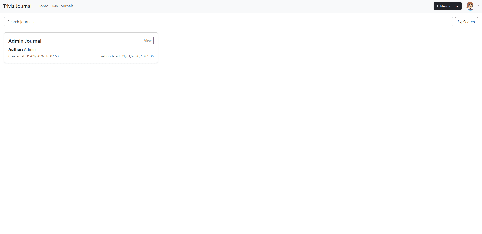 View of Other Users Landing Page