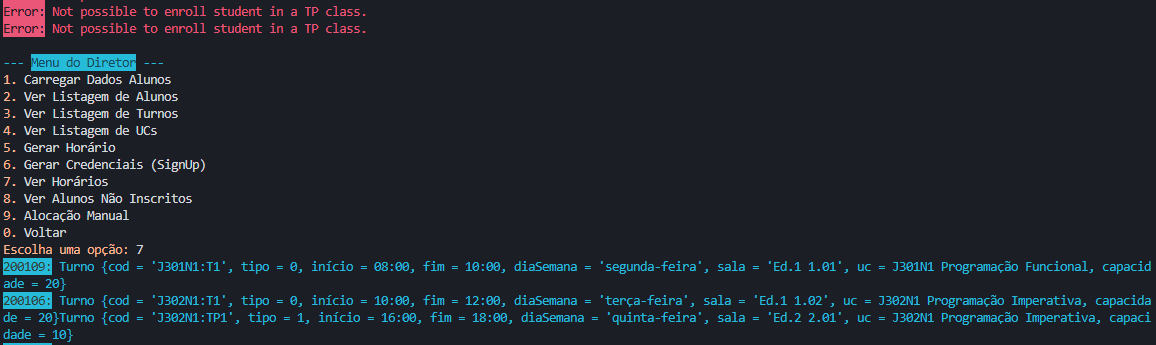 Schedule Management System Interface